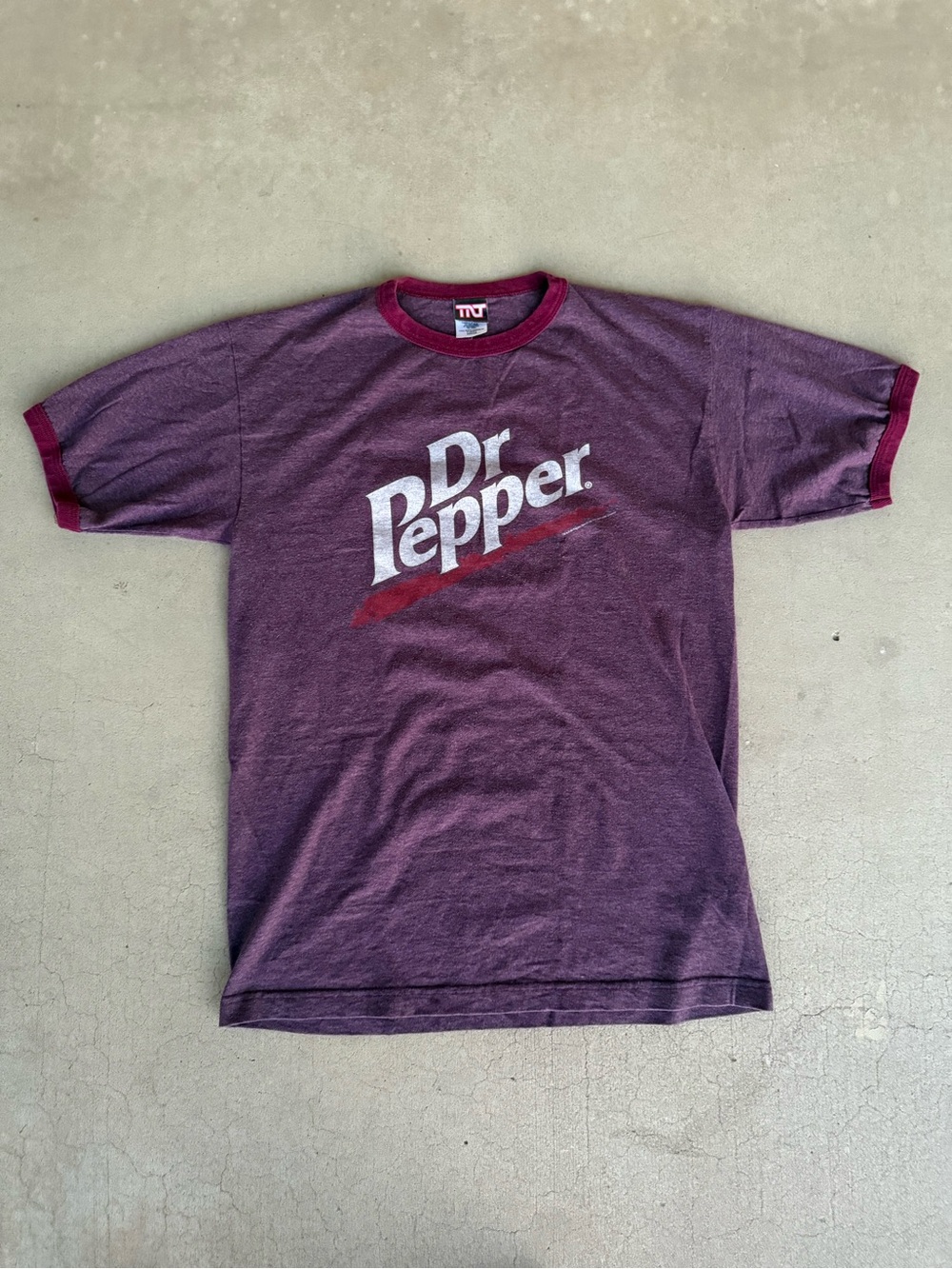 Vintage Dr Pepper Logo Ringer T-Shirt – Size Medium